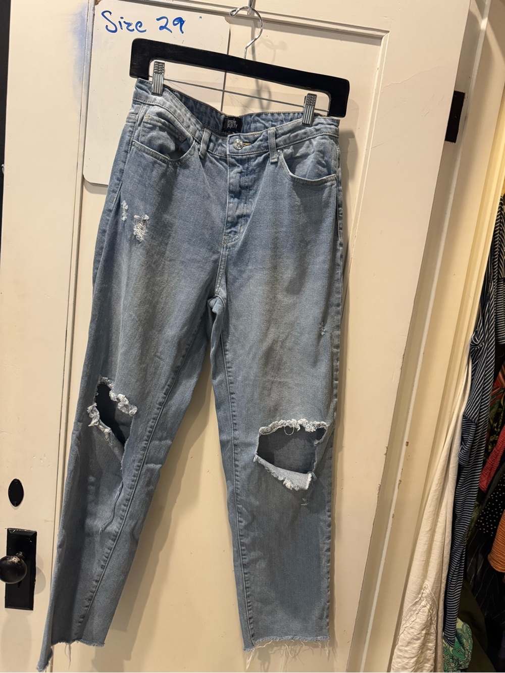 Society Light Blue Distressed Boyfriend Jeans